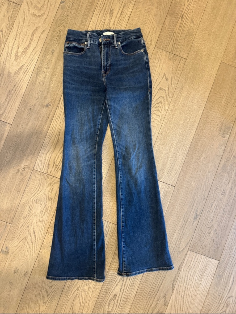Good American Good Legs Dark Blue Flare Jeans